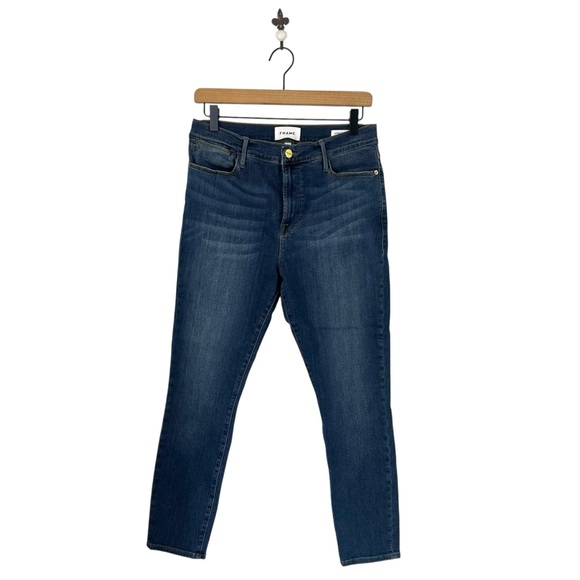Frame Denim Denim - Frame Denim Le High Skinny Crop Size 31 Dark Wash High Wasited